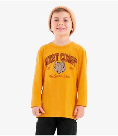 Camiseta Infantil Manga Longa Rovi Kids Amarelo