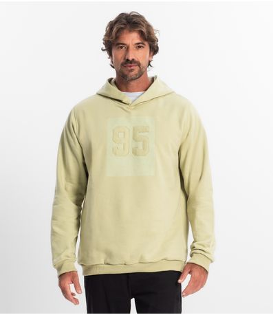 Blusão Masculino com Capuz Em Moletom Diametro Verde