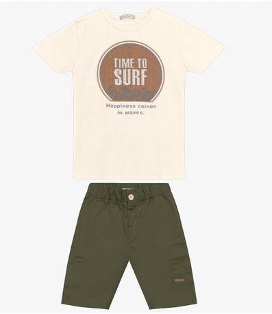 Conjunto Infantil Masculino Trick Nick Bege