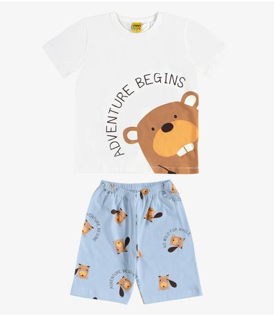 Pijama Meia Malha Rovi Kids Branco