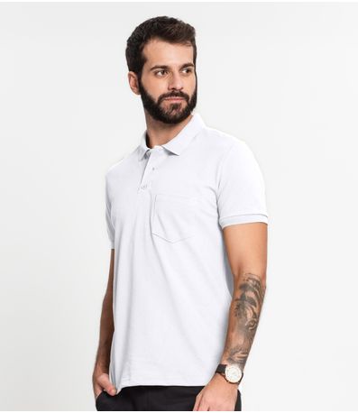 Camisa Polo Piquet Masculina KO Branco