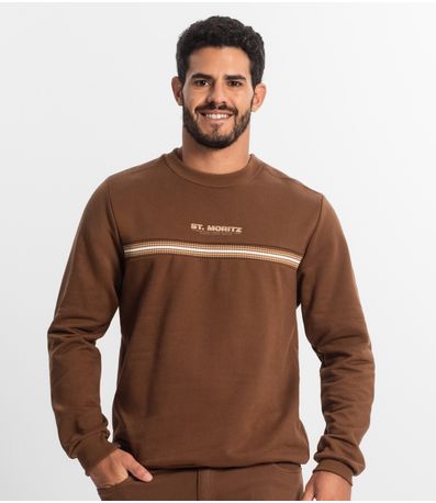 Blusão Masculino Em Moletom Diametro Marrom