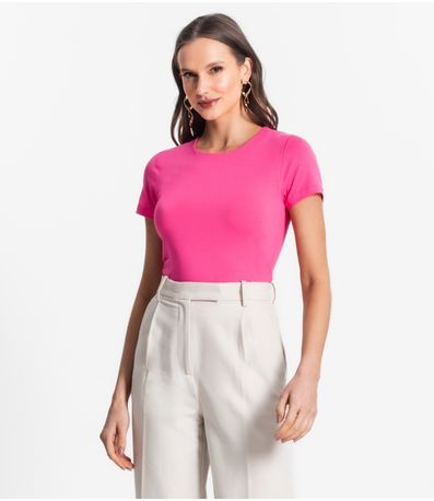 Blusa De Viscotorcion Básica Feminina Endless Rosa