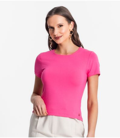 Blusa De Viscotorcion Básica Feminina Endless Rosa