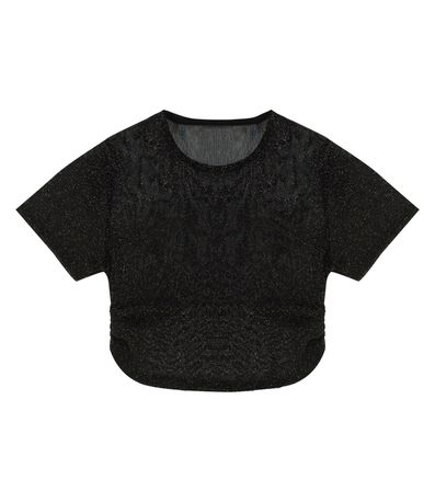 Blusa Com Sobreposição Juvenil Feminina Minty Preto