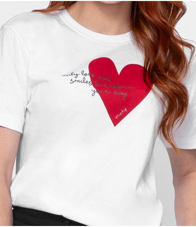 T-shirt Meia Malha Feminina Minty Branco