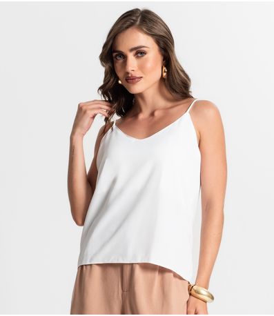 Blusa De Alça Tecido Crepe Marrocos Endless Branco