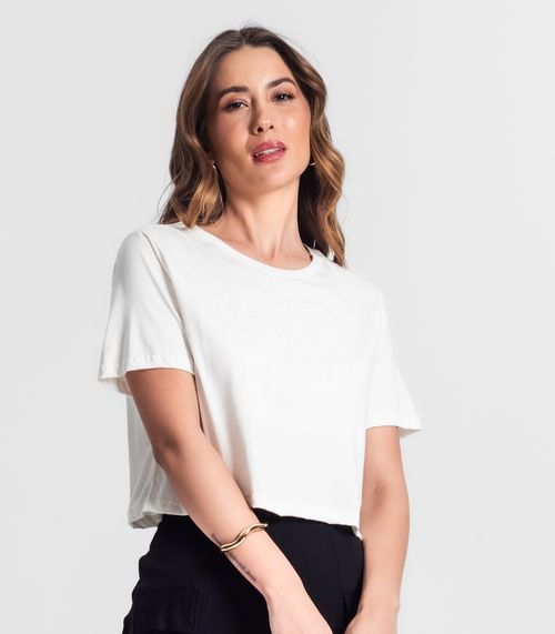Camiseta Feminina Em Meia Malha Rovitex Bege