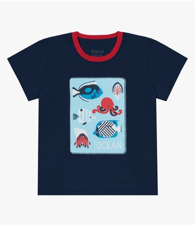 Camiseta Infantil Masculina Trick Nick Azul