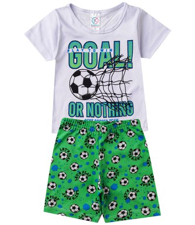 Pijama Verão Infantil Masculino Kappes Branco
