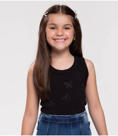 Regata Básica Infantil Feminina Trick Nick Preto