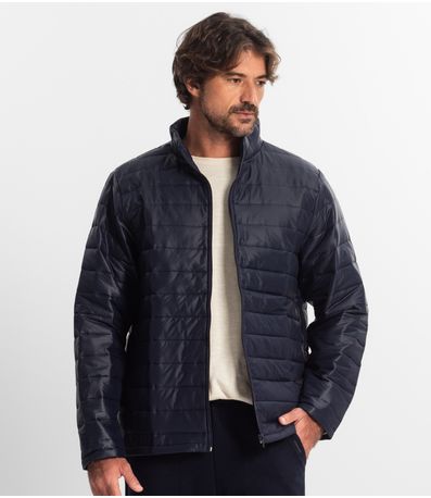 Jaqueta Masculina Em Microfibra Diametro Azul