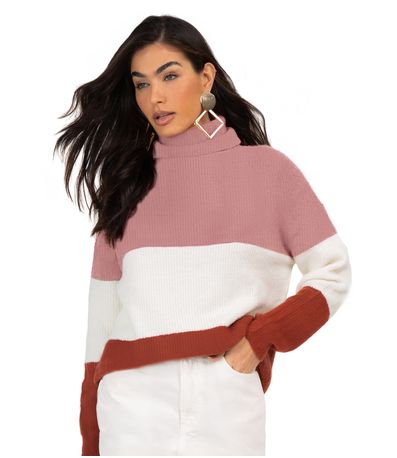 Sueter Feminino Gola Alta Endless Rosa