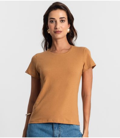 Blusa Feminina Meia Malha 30 Básica KO Marrom