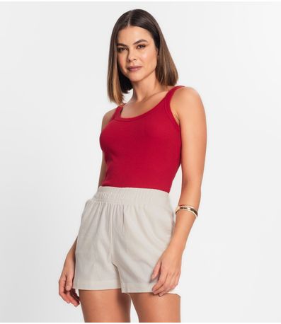 Regata Feminina Em Ribana Rovitex Vermelho