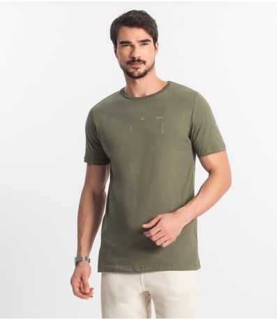 Camiseta Masculina Meia Malha Diametro Verde
