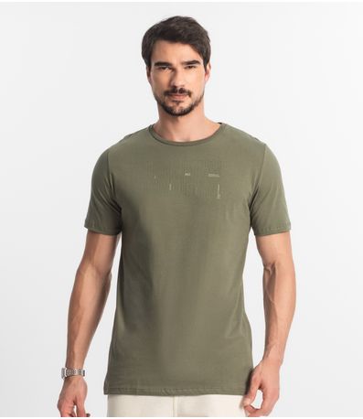 Camiseta Masculina Meia Malha Diametro Verde