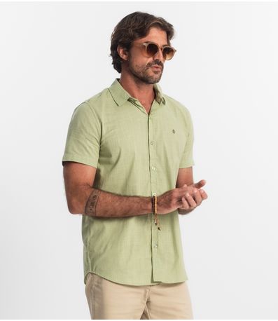 Camisa Masculina Tricoline Diametro Verde