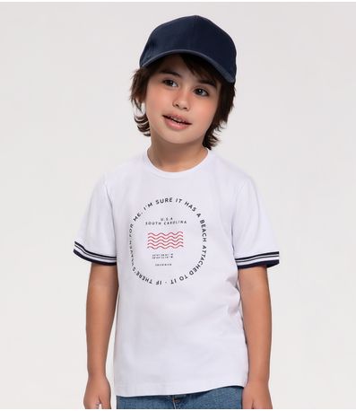 Conjunto Camiseta Com Bermuda Jeans Trick Nick Branco