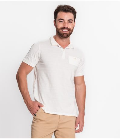 Camisa Polo Masculina Em Meia Malha Diametro Bege