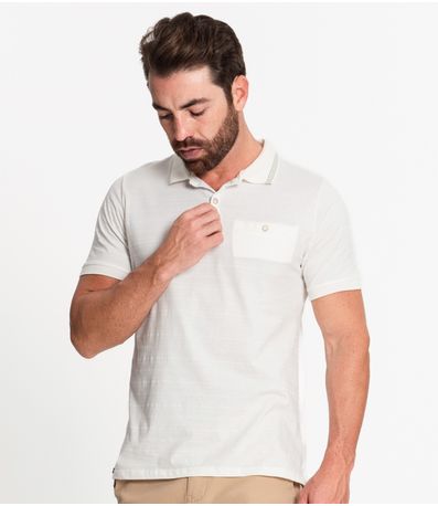 Camisa Polo Masculina Em Meia Malha Diametro Bege
