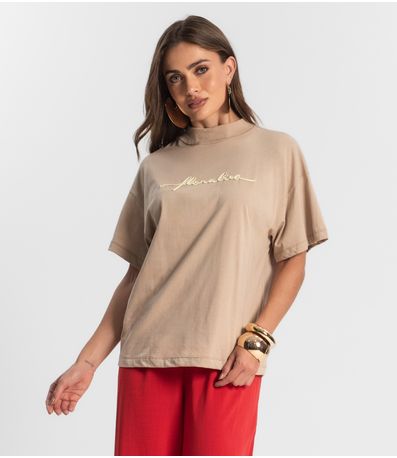 Camiseta Feminina Gola Alta Endless Marrom