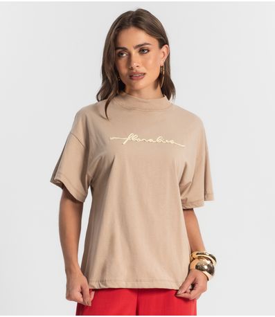 Camiseta Feminina Gola Alta Endless Marrom