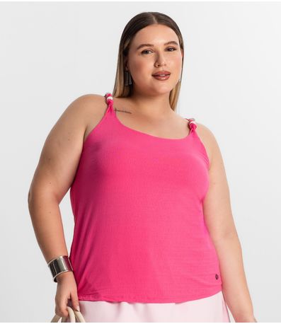 Blusa De Alça Plus Size Secret Glam Rosa