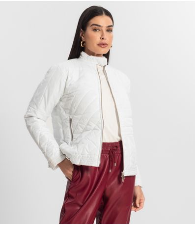Jaqueta Feminina Em Microfibra Endless Branco