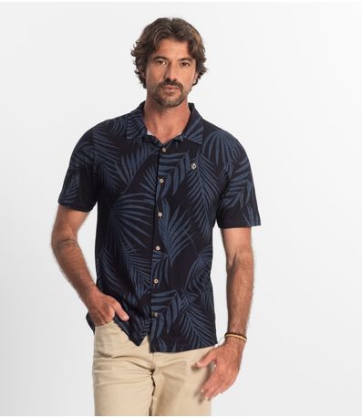 Camisa Masculina Meia Malha Diametro Azul