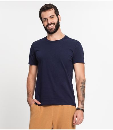 Camiseta Meia Malha Básica Masculina Kohmar Azul