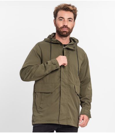 Jaqueta Parka Masculina Em Sarja Diametro Verde