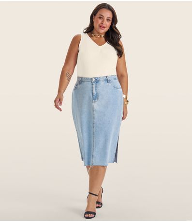 Regata Plus Size Em Ribana Canelada Secret Glam Bege