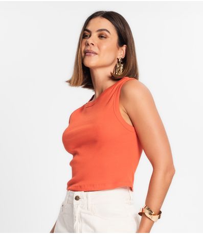 Regata Cropped Feminina Ribana Rovitex Laranja