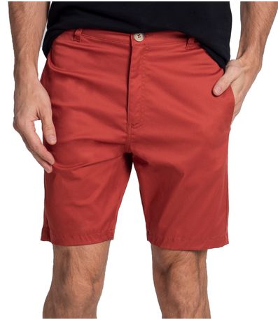 Bermuda Masculina Com Bolsos Sarja Diametro Marrom