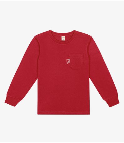 Camiseta Infantil Masculina Manga Longa Trick Nick Vermelho
