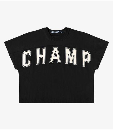 Camiseta Meia Malha Feminina Minty Preto
