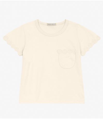 Blusa feminina Infantil em Meia Malha Trick Nick Off White