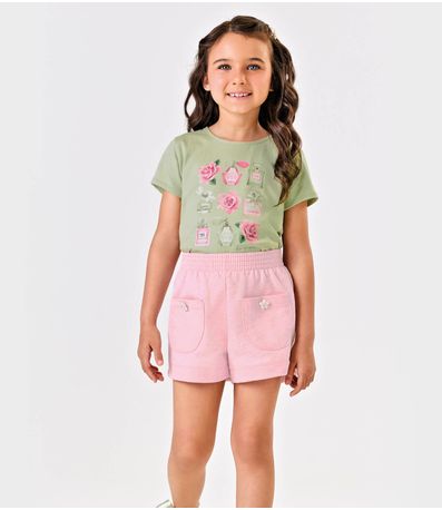 Conjunto Menina Blusa Com Shorts Trick Nick Verde