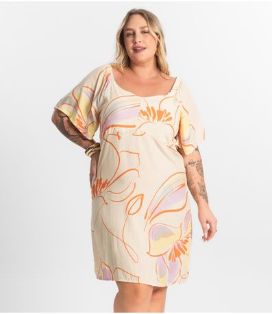 Vestido Curto Ciganinha Secret Glam Bege