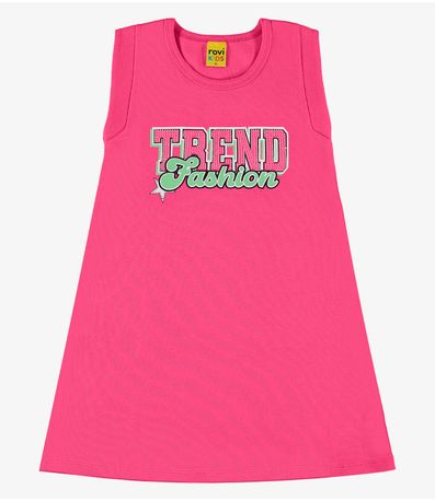 Vestido Infantil Em RIbana Rovi Kids Rosa