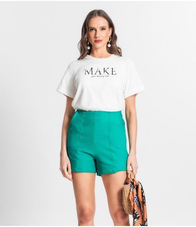 Shorts Feminino Em Moletinho Endless Verde