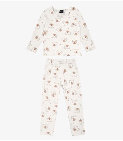 Pijama Infantil Estampado Select Bege
