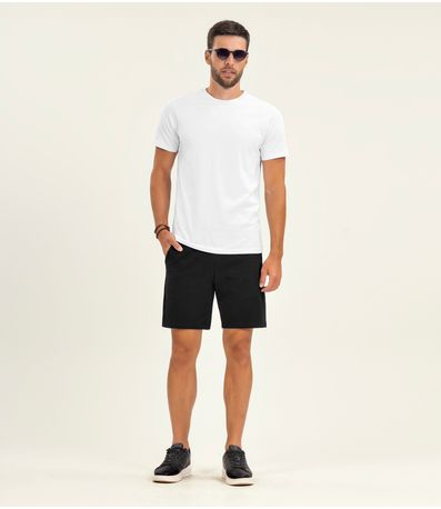 Camiseta Masculina Básica Meia Malha Diametro Branco
