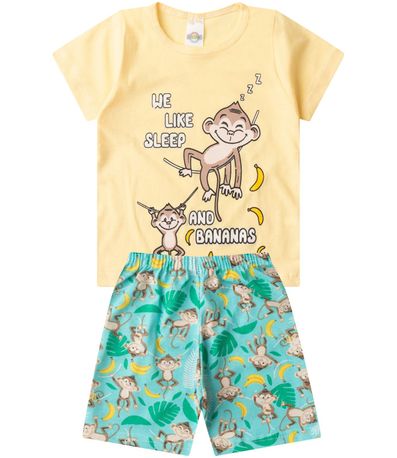 Pijama Infantil Masculino Brilha No Escuro kappes Amarelo