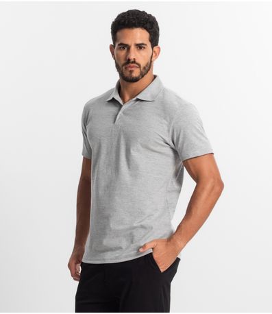 Polo Masculina Básica Lisas Select Cinza