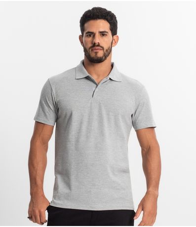 Polo Masculina Básica Lisas Select Cinza