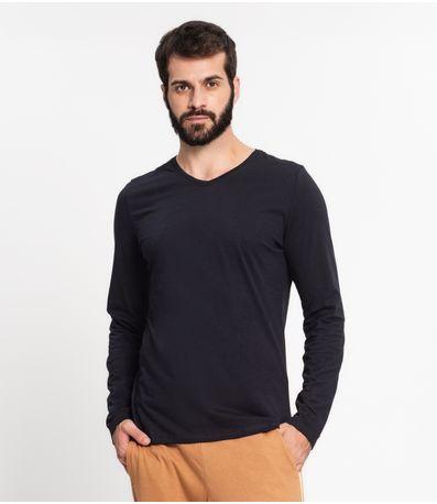Camiseta Meia Malha Básica Masculina Kohmar Preto