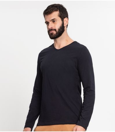 Camiseta Meia Malha Básica Masculina Kohmar Preto
