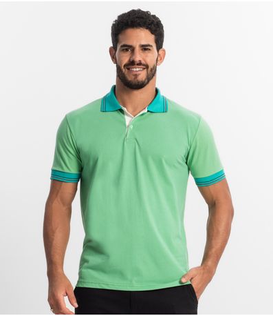 Polos Básicas Com Detalhe Na Gola Verde